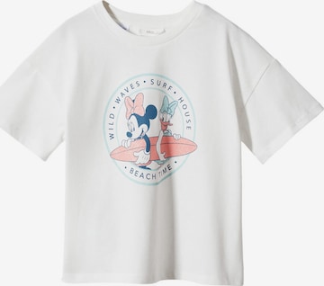 MANGO KIDS T-shirt 'Beach' i vit: framsida