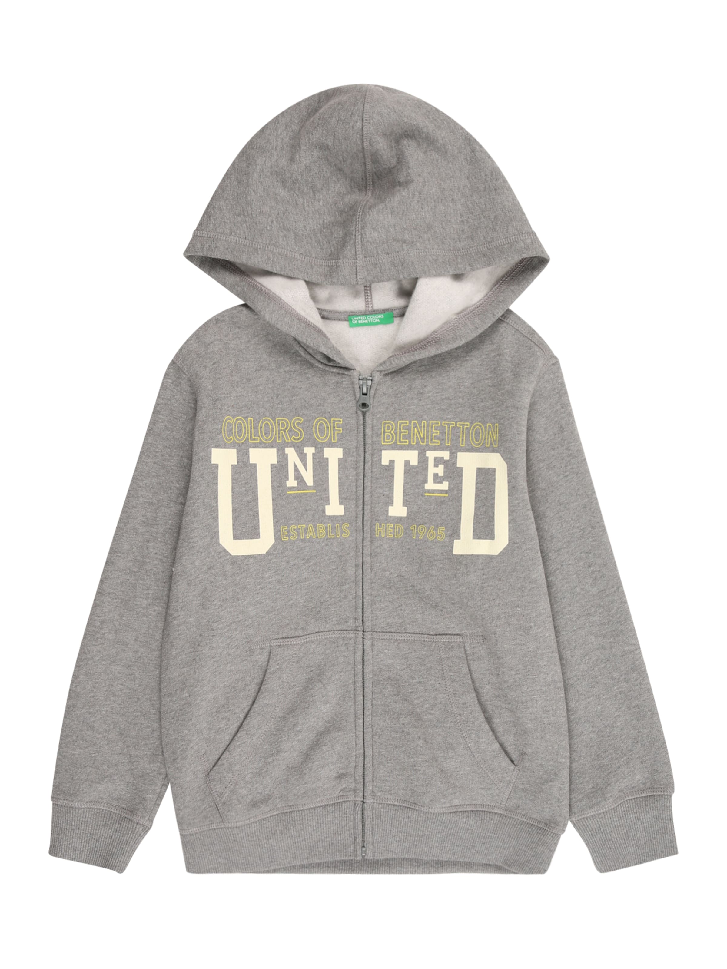 UNITED COLORS OF BENETTON Кофта на молнии в Серый: спереди