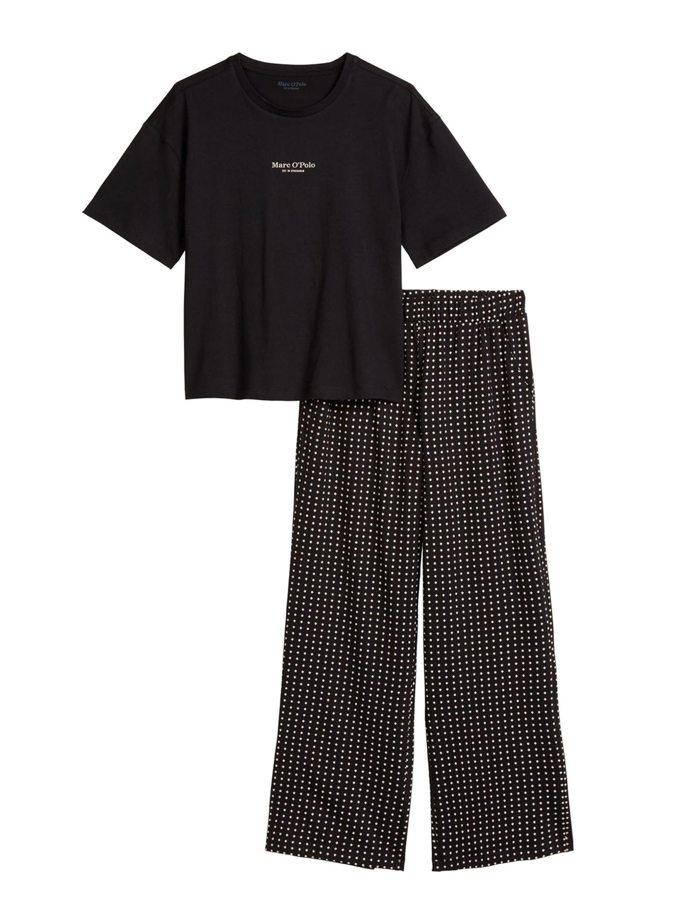 Marc O'Polo Pyjama ' Mix N Match ' in Zwart: voorkant