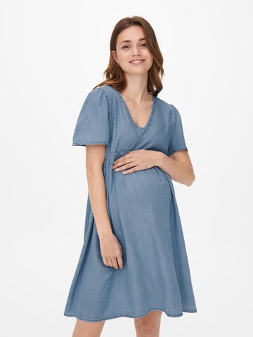 Only Maternity Obleka | modra barva