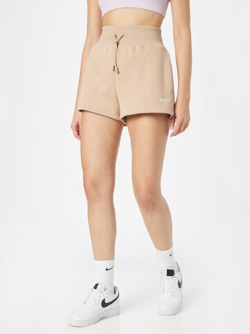 Nike Sportswear regular Παντελόνι σε μπεζ: μπροστά