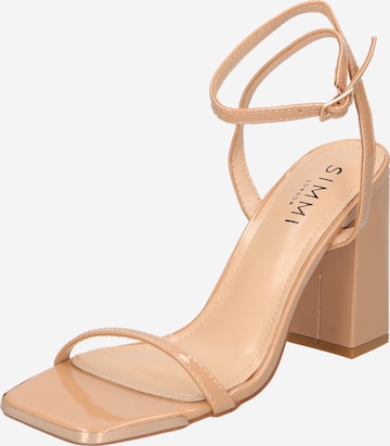 Simmi London - Sandalias con hebilla 'CADEN' en beige: frente