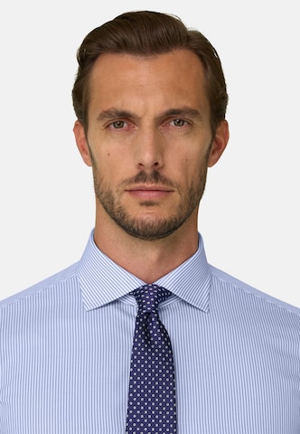 Coupe regular Chemise Boggi Milano en bleu : devant