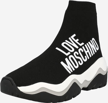 Love Moschino Slip-Ons 'CALZA' in Black: front