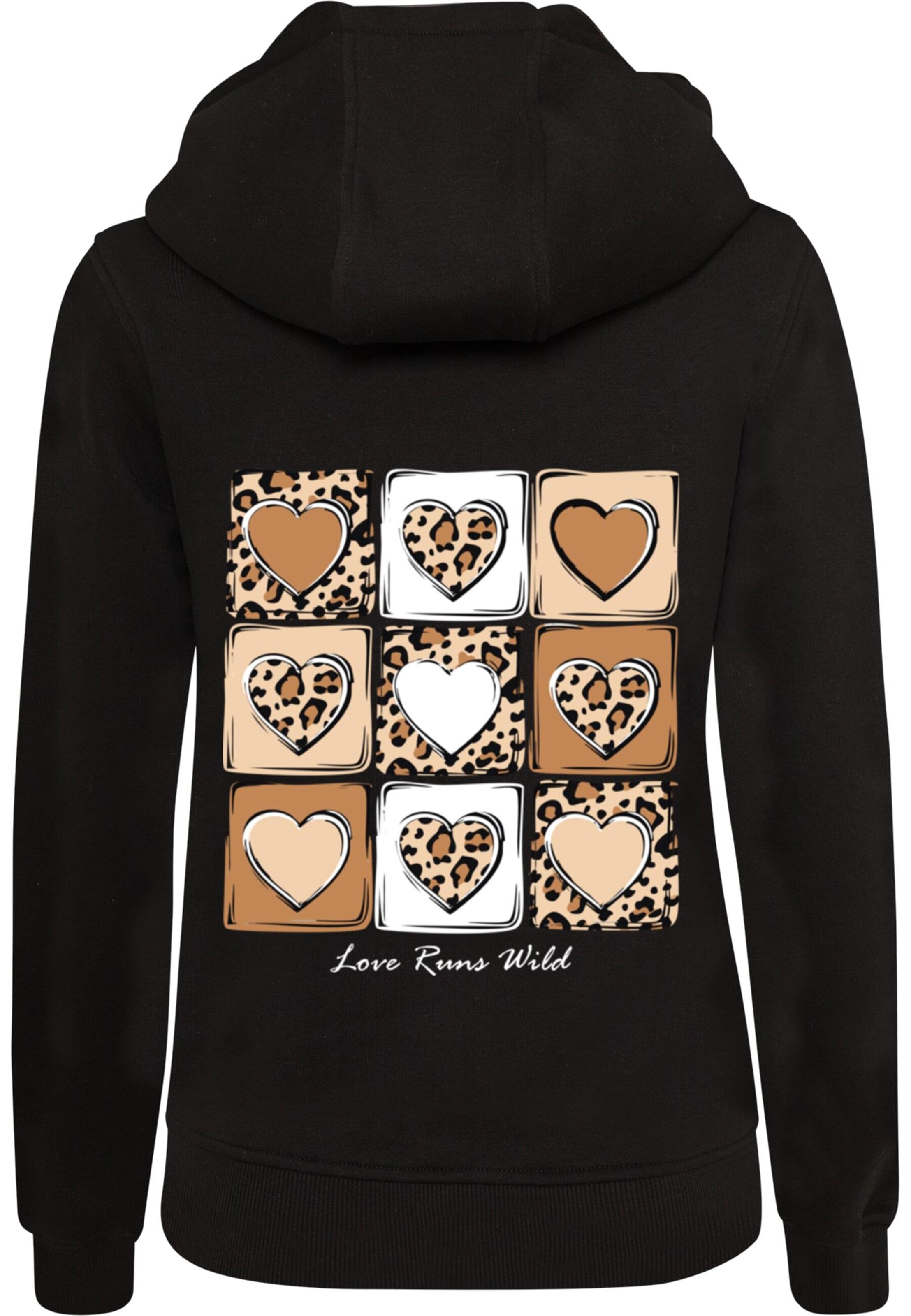 Merchcode Sweatshirt 'Love Runs Wild' in Schwarz