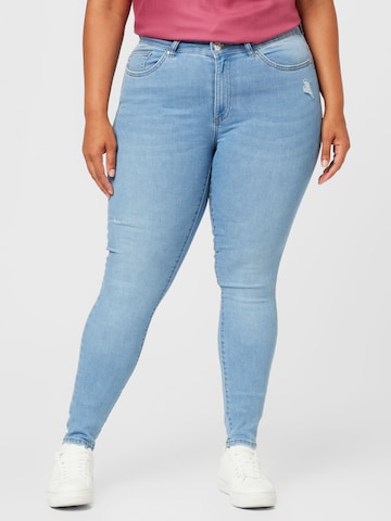 Skinny Jeans 'CORAL' de la ONLY Curve pe albastru: față