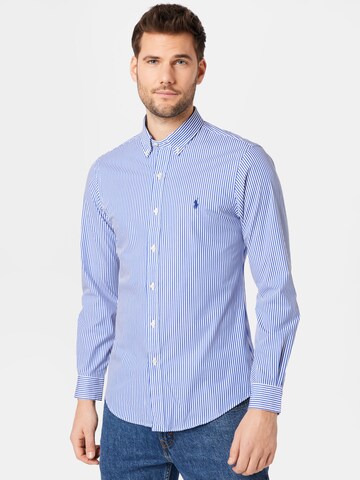 Slim fit Camicia di Polo Ralph Lauren in blu: frontale