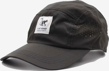 Surf Monkey Athletic Cap in Black: front