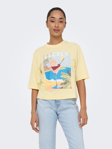 ONLY - Camiseta 'ONLVEGA' en amarillo: frente