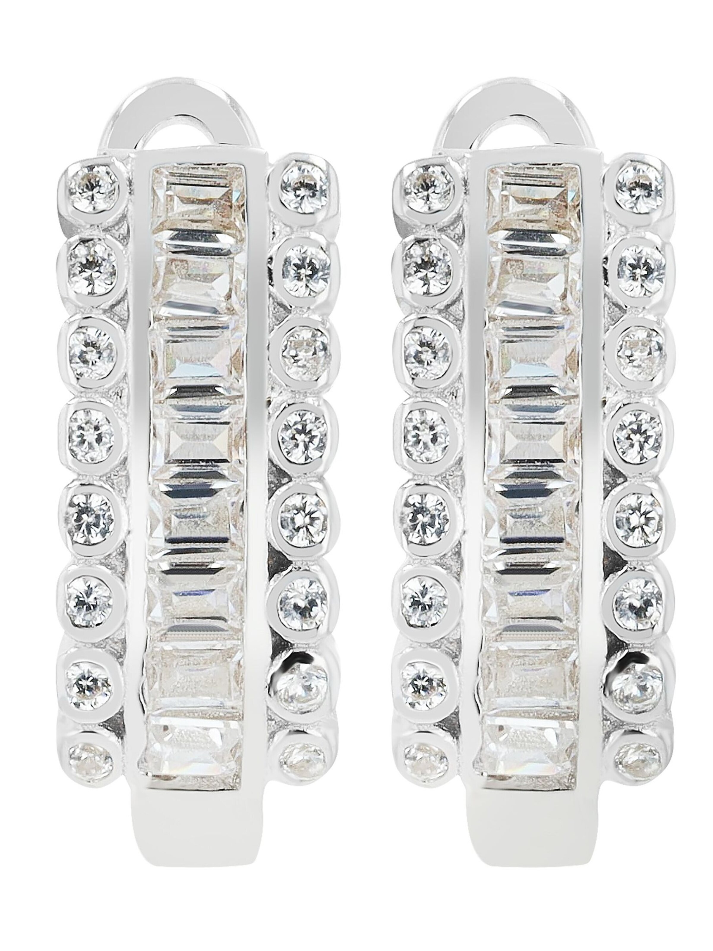 Akzent Earrings '"Raja" aus 925 Sterlingsilber, rhodiniert, langlebig' in Silver: front