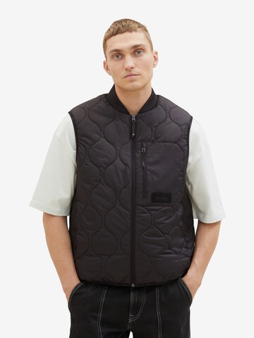 TOM TAILOR DENIM Vest in Black: front