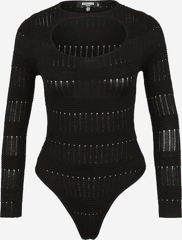 Missguided Petite Shirt body in Zwart: voorkant