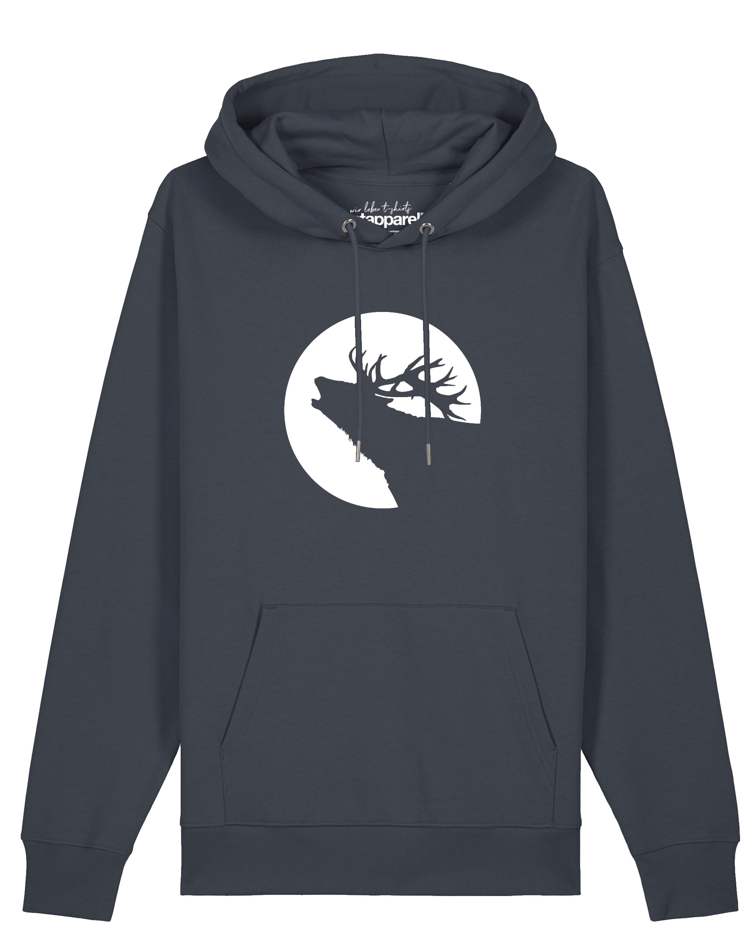 Watapparel Sweatshirt 'Röhrender Hirsch' in Grijs: voorkant