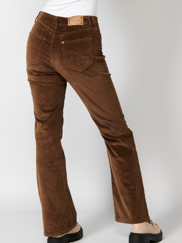 KOROSHI Flared Trousers in Brown