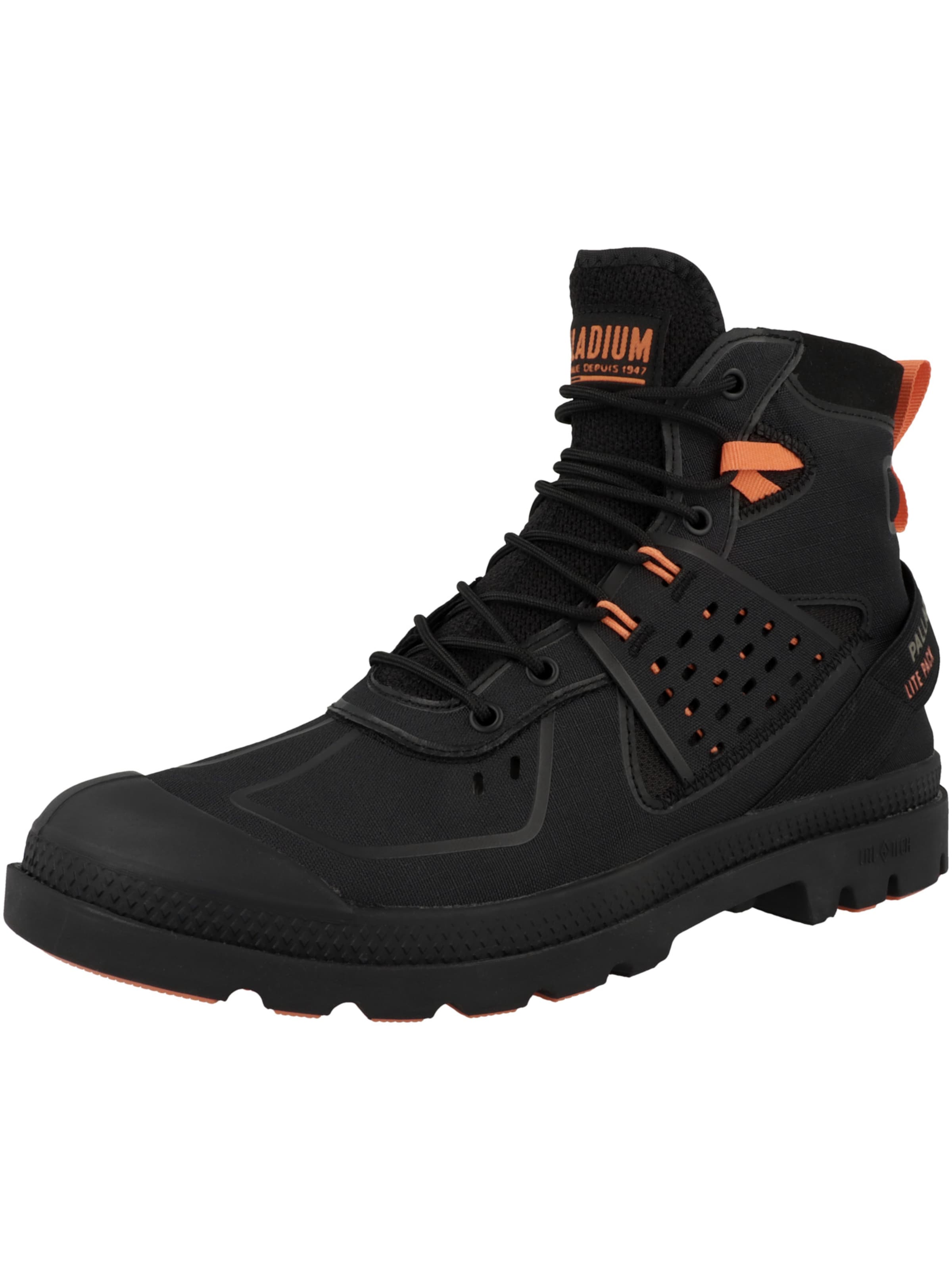 Bottines à lacets 'Pampa Lite+ Pack' Palladium en noir : devant