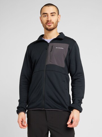 COLUMBIA Athletic fleece jacket in Black: front