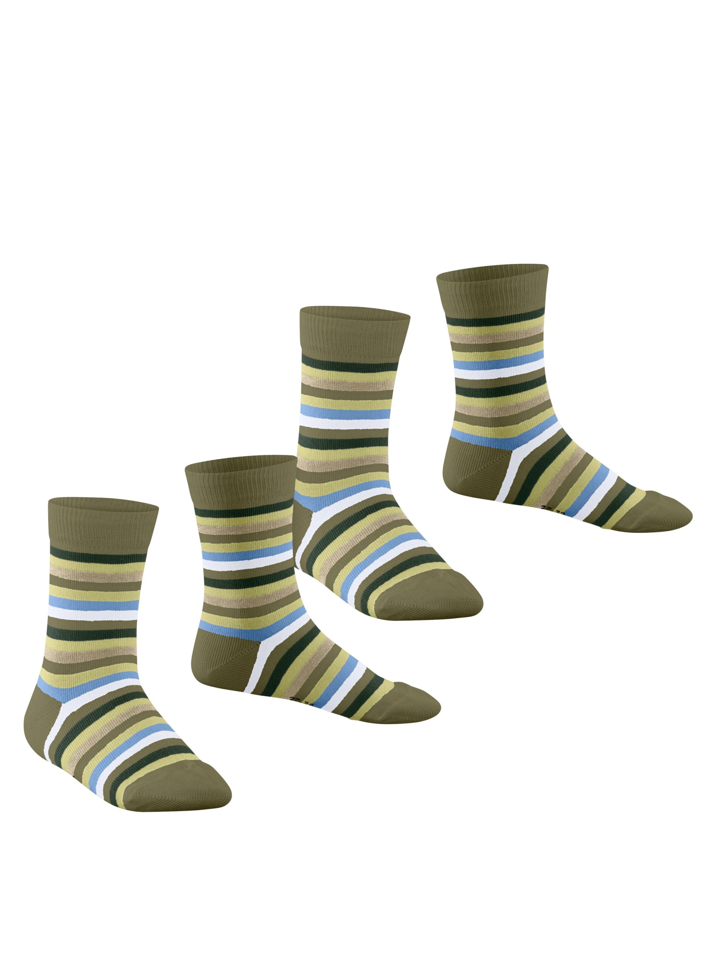 ESPRIT Socken 'Playful Stripe 2-Pack'‌‌ in Grün