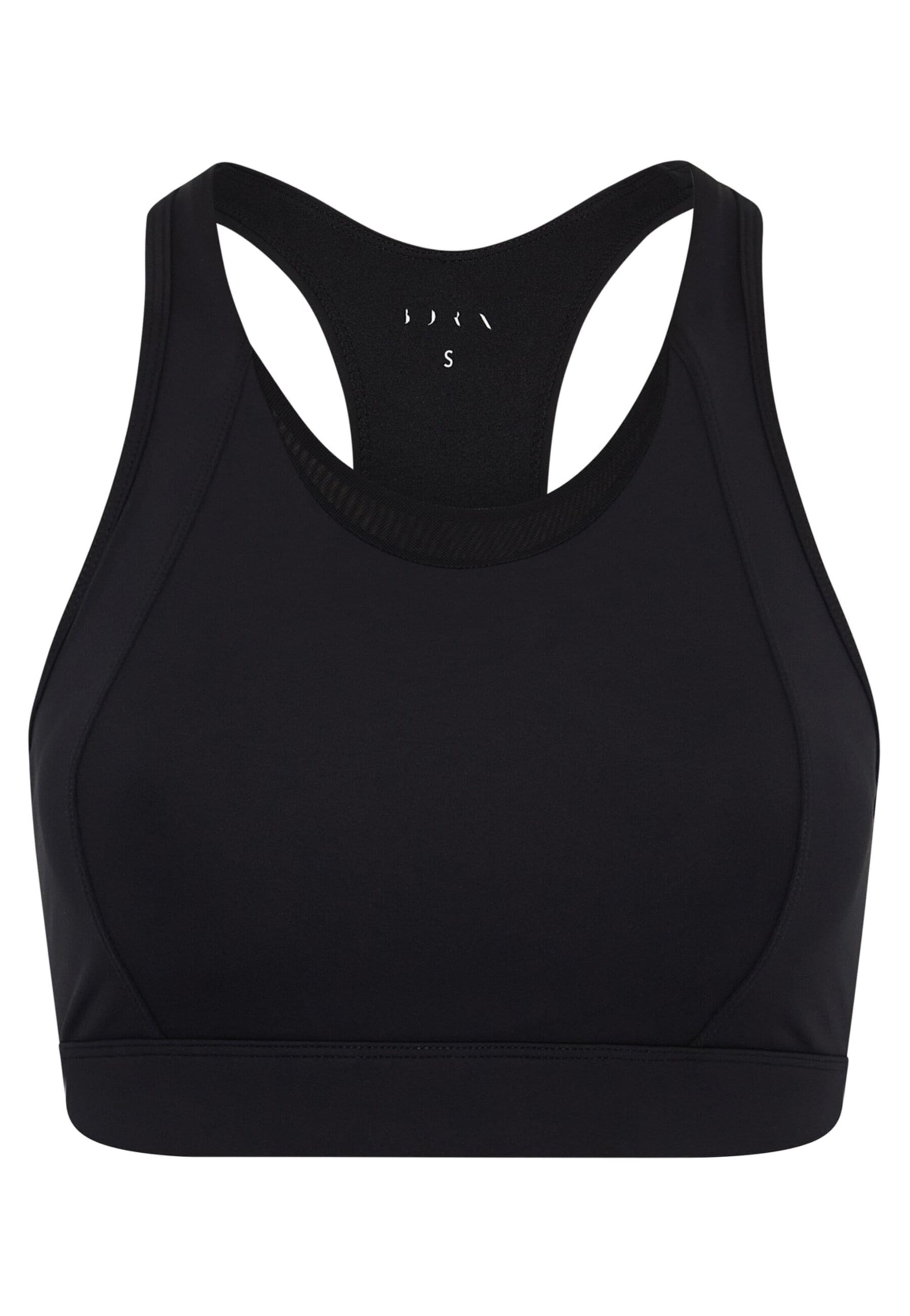 Born Living Yoga Bustier Sport bh 'Bikila' in Zwart: voorkant