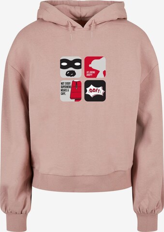 Merchcode Sweatshirt 'Peanuts - Superhero' in Pink: predná strana