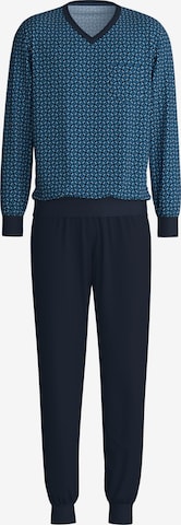 CALIDA Pyjama lang 'Relax Imprint' in Blau: Vorderseite