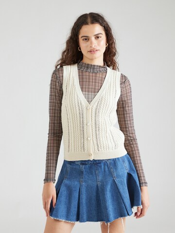 NÜMPH Knitted vest 'BLAIR' in Beige: front