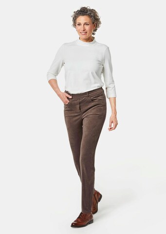 Goldner Slimfit Broek in Bruin