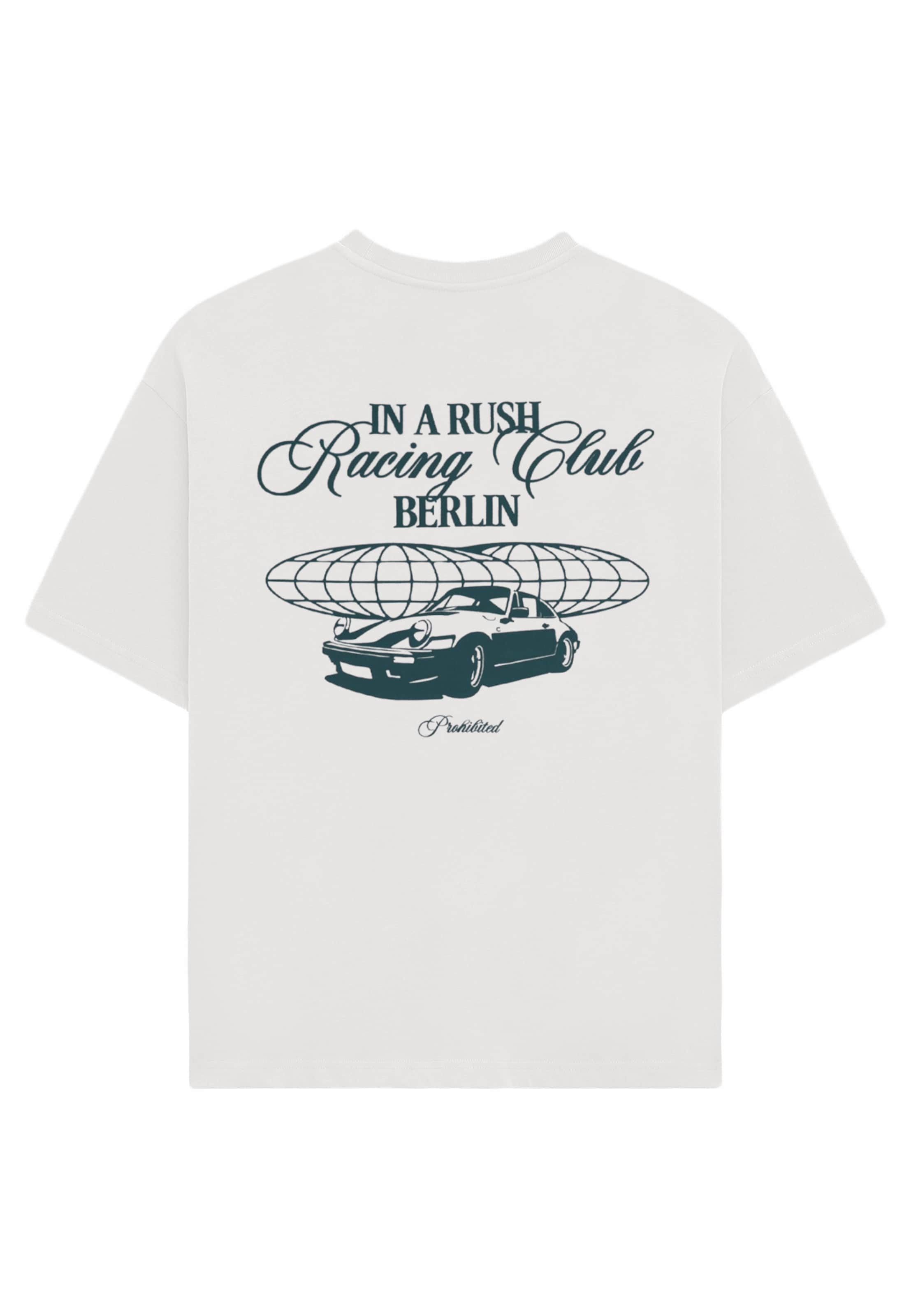 T-Shirt 'In A Rush' Prohibited en blanc