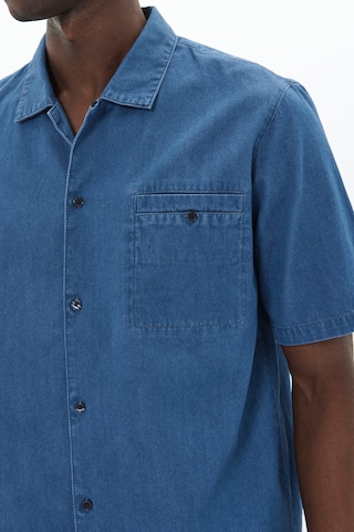 Matinique Regular fit Button Up Shirt 'MAFlint' in Blue