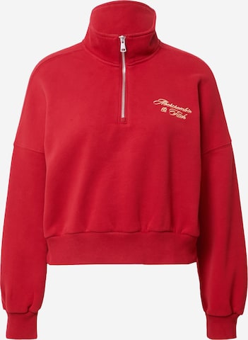 Sweat-shirt Abercrombie & Fitch en rouge : devant