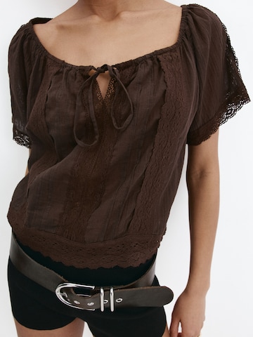 MANGO Blus 'EVA' i brun