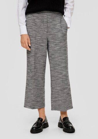 Wide Leg Pantalon à plis s.Oliver BLACK LABEL en gris : devant