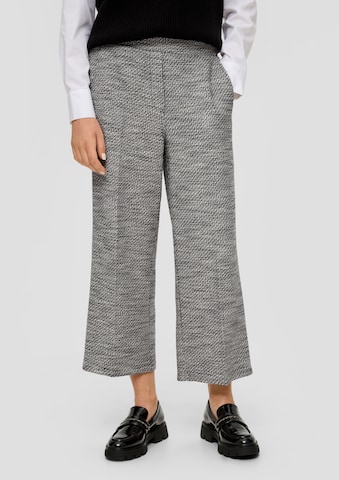 Wide Leg Pantalon à plis s.Oliver BLACK LABEL en gris : devant