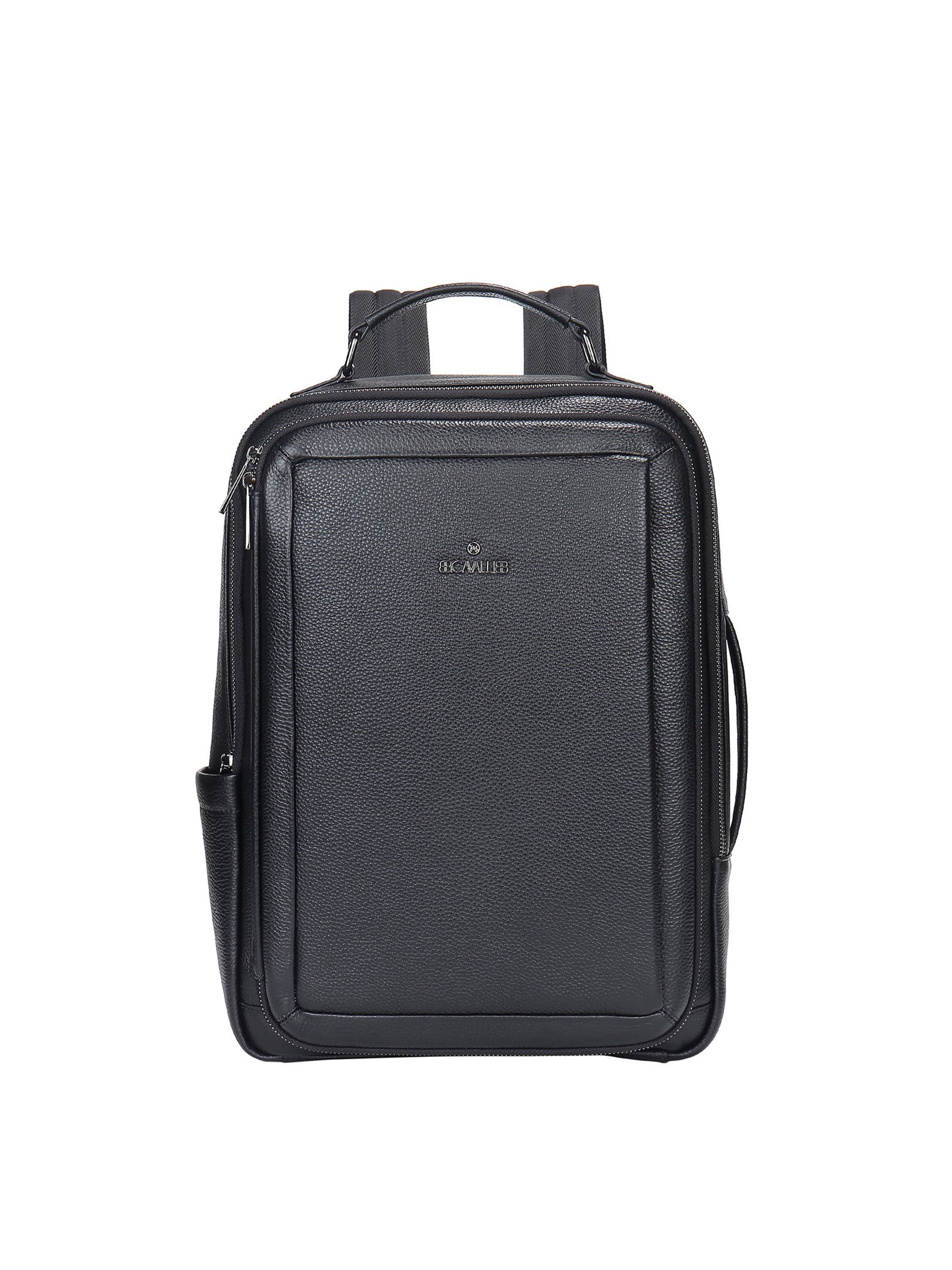 Zaino 'Zaino Vera Pelle B Cavalli - Chiusura Zip, 3 Tasche Esterne, Manico Pelle' di B. Cavalli in nero: frontale