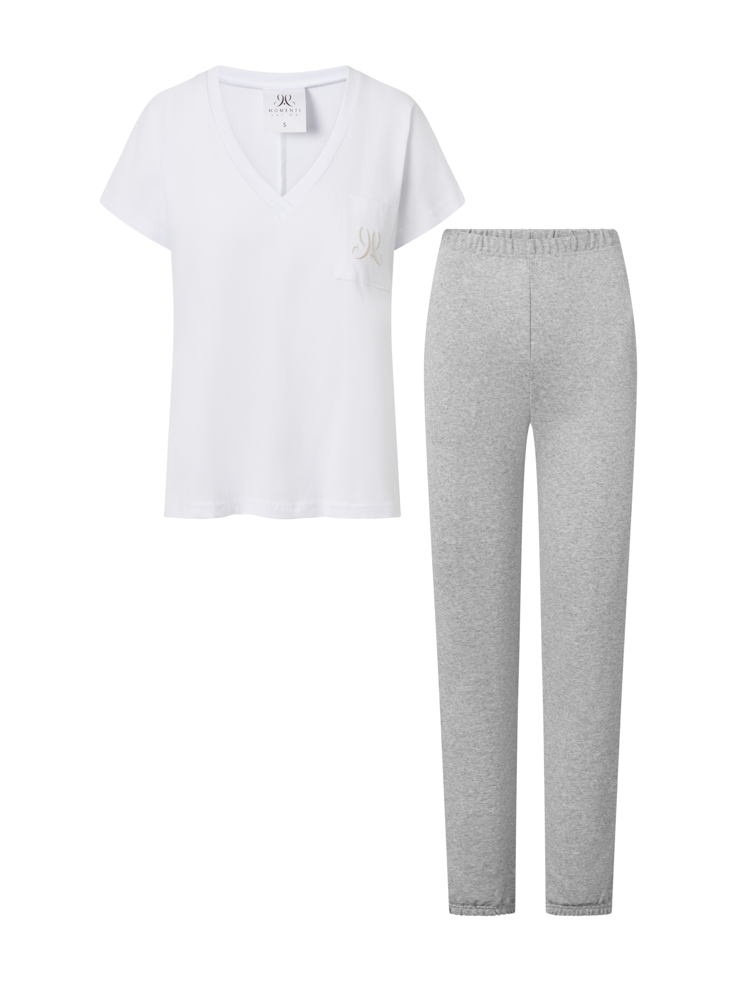 Momenti Per Me Pajama 'Chill Out' in White: front