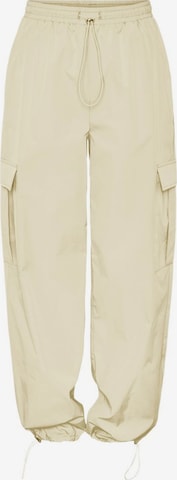 Pantalon cargo PIECES en beige : devant