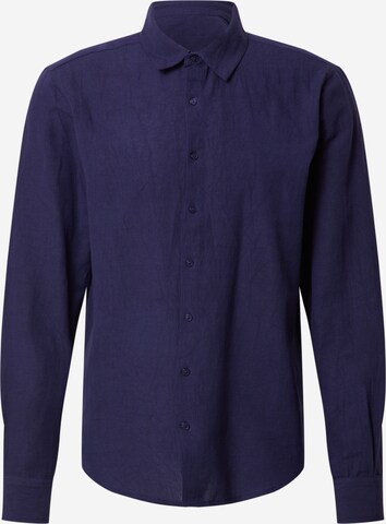 DAN FOX APPAREL Button Up Shirt 'Baran' in Blue: front