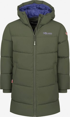 TROLLKIDS Winter Jacket in Green: front