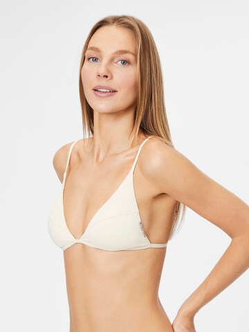 Calvin Klein Swimwear Triangle Bikini Top in White: front