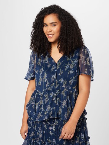 Vero Moda Curve Bluse 'MILLA' i blå: forside