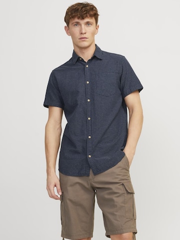 Coupe slim Chemise 'ABEL' JACK & JONES en bleu : devant