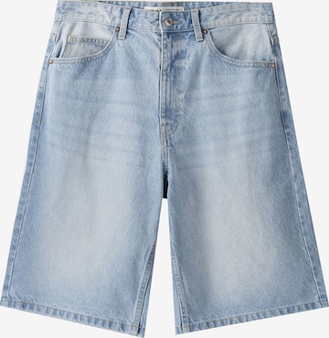 Bershka Wide Leg Shorts in Blau: predná strana