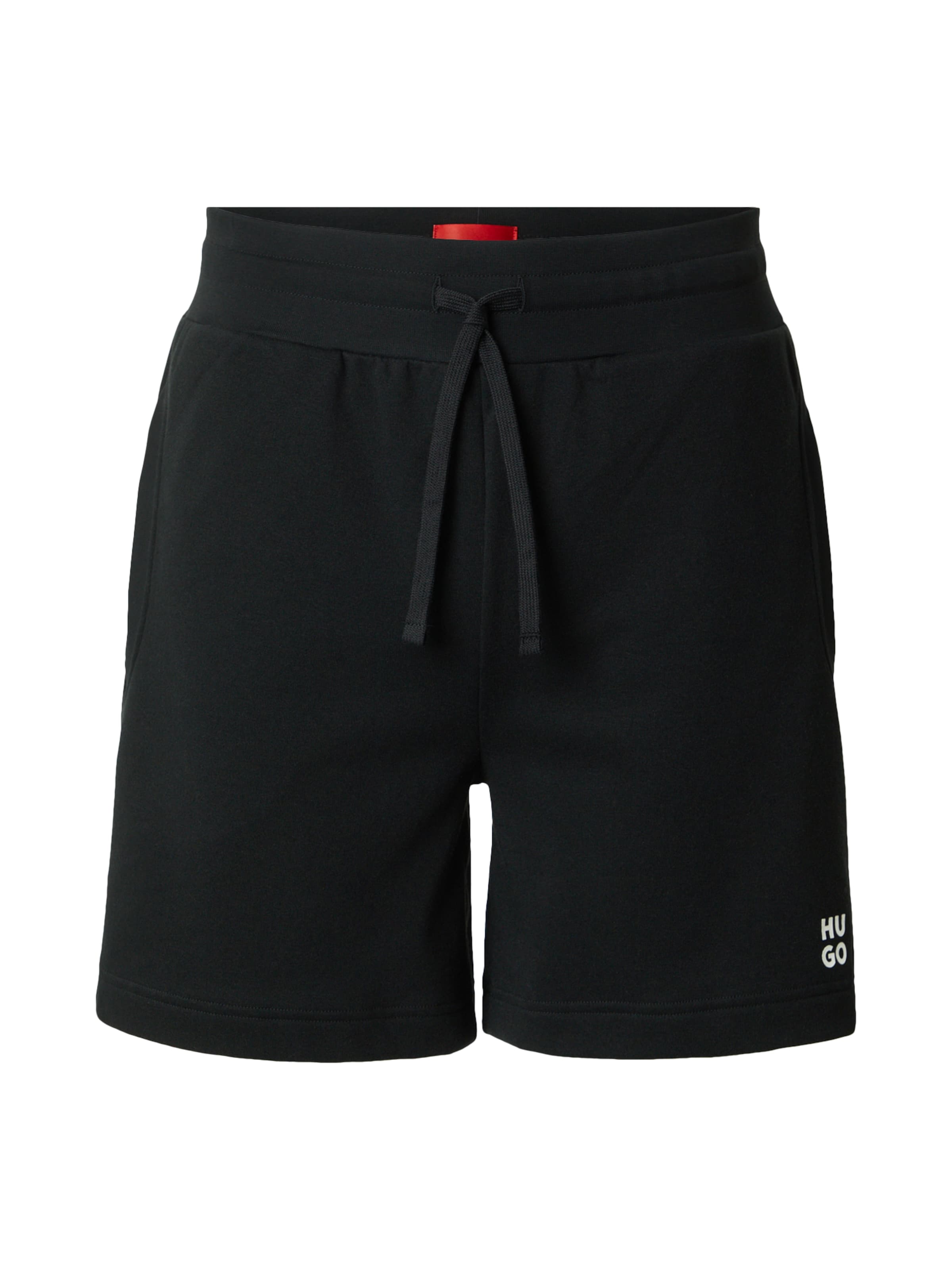 HUGO Широка кройка Панталон 'DEVON' в черно: отпред