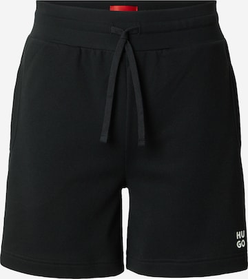 HUGO Loosefit Housut 'DEVON' värissä musta: etupuoli