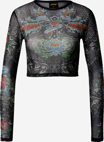 Tricou de la Ed Hardy pe negru: față