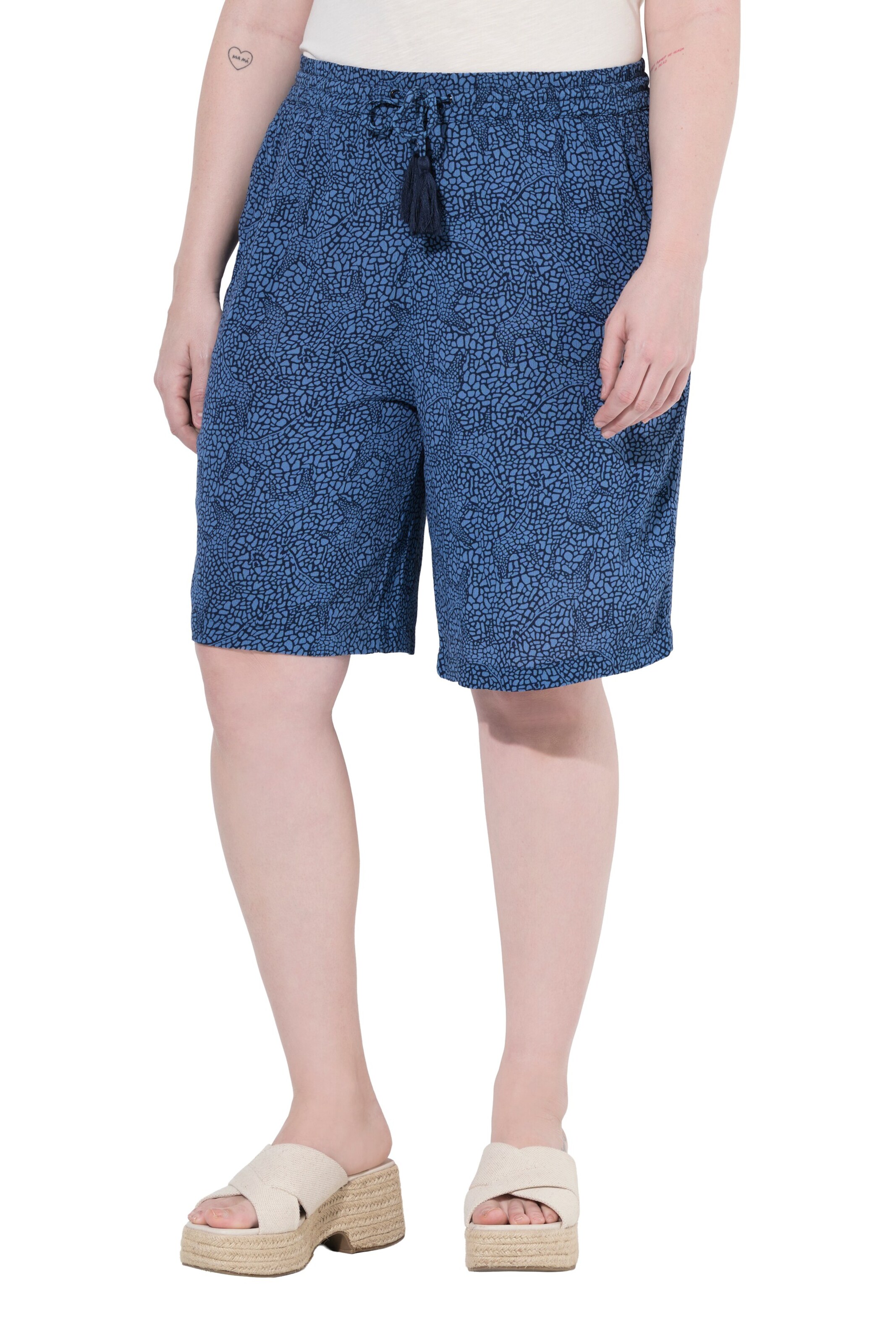 Ulla Popken Regular Broek in Blauw: voorkant
