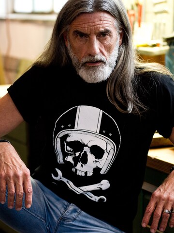 MAKAYA Shirt 'Mechanic Skull' in Black