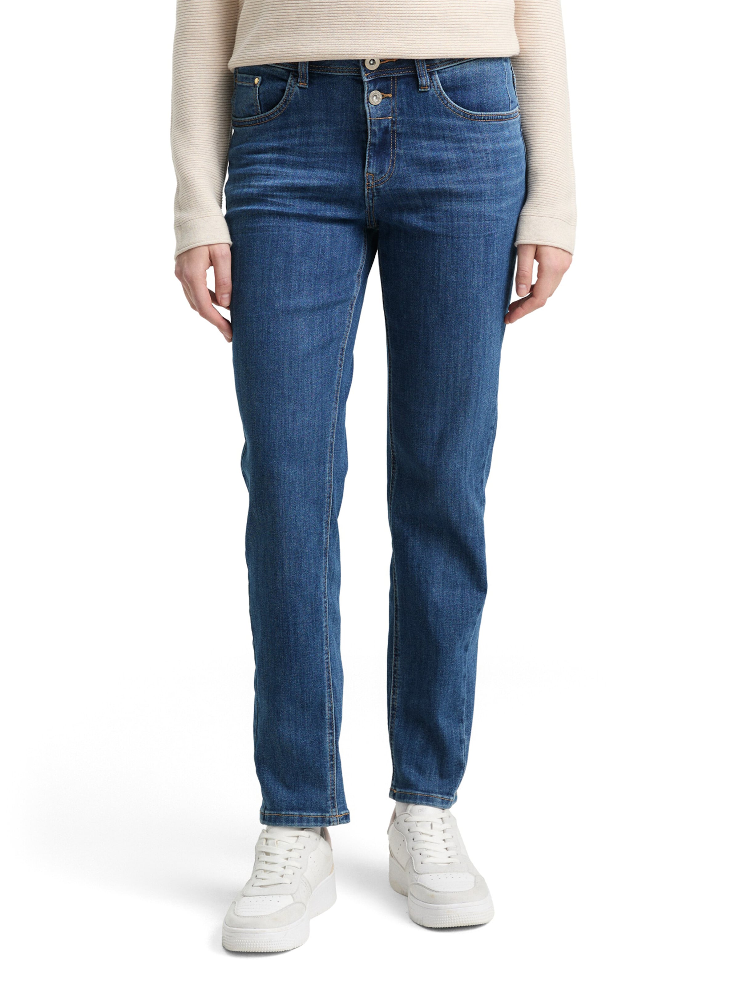 Coupe slim Jean 'Adeva' TOM TAILOR en bleu : devant