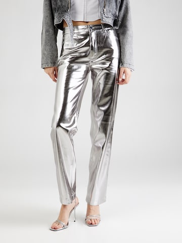 Regular Pantalon 'AMBRA' GUESS en argent : devant