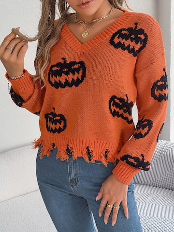 Yesfashion Knit cardigan in Orange