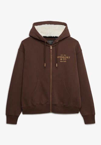 Superdry & Co Sweatjacke 'Luxe' in Braun